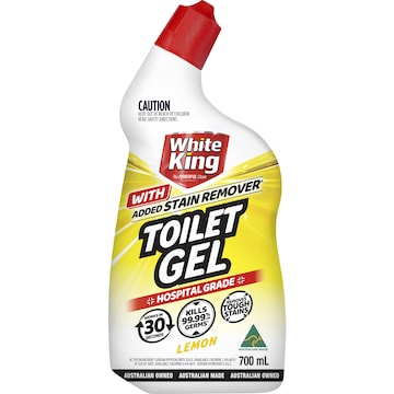 White King Toilet Gel with added Stain Remover Lemon 700mL