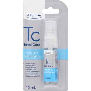 All Smiles Total Care Fresh Mint Breath Spray 15mL