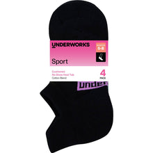 Underworks Ladies Heel Tab Size 5-8 Assorted 4 Pack