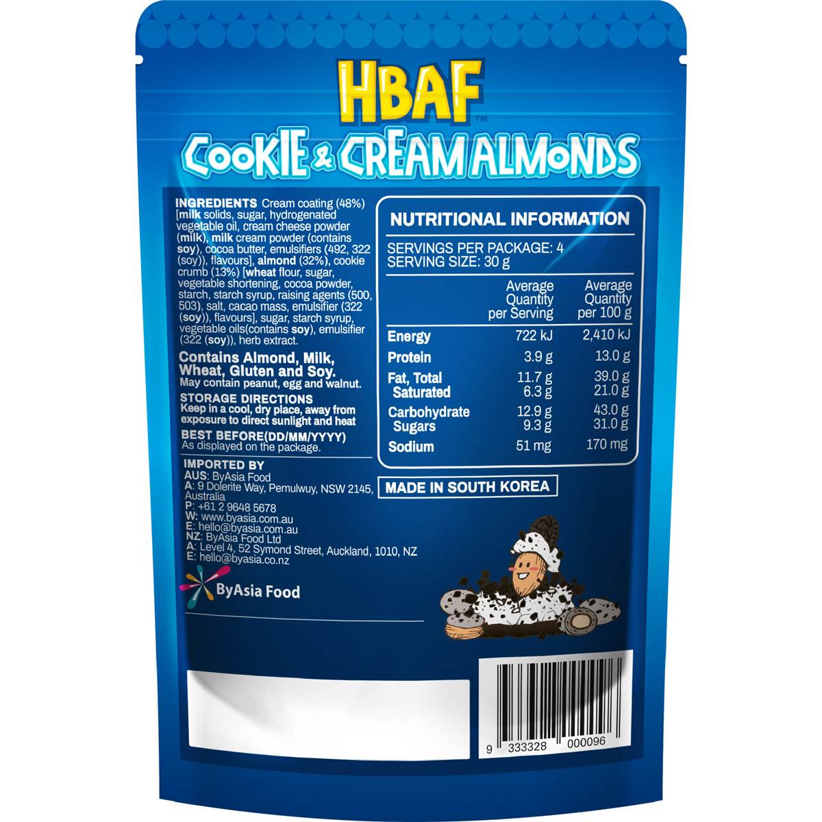HBAF Cookies & Cream Almonds 120g