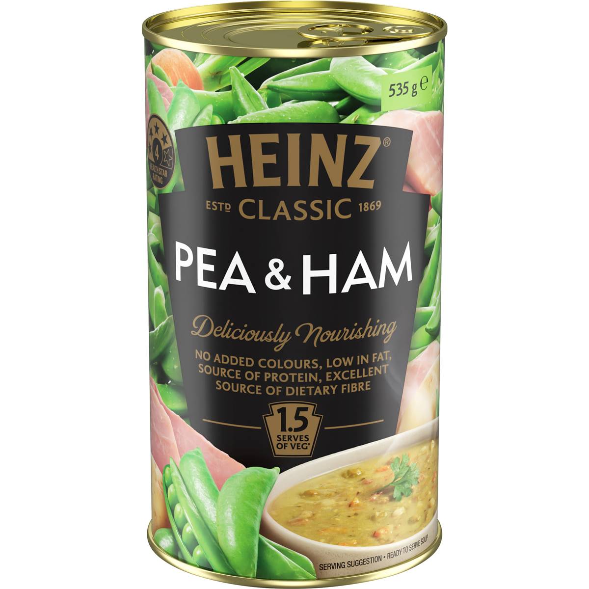 Heinz Classic Pea & Ham Soup Canned Soup Ready Meals 535g
