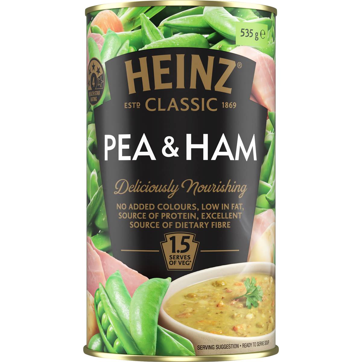 Heinz Classic Pea & Ham Soup Canned Soup Ready Meals 535g