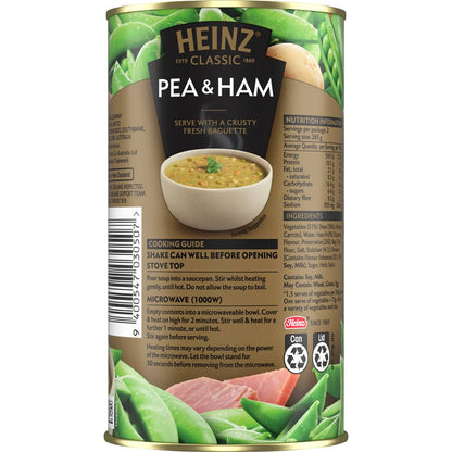 Heinz Classic Pea & Ham Soup Canned Soup Ready Meals 535g