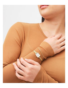 Quadro Mini Stainless Steel Watch in Gold