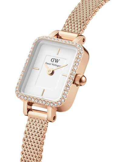 Quadro Mini Stainless Steel Watch in Rose Gold
