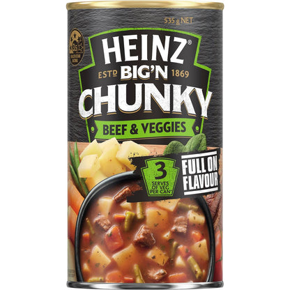 Heinz Big n Chunky Beef & Vegetable Soup Veggie Ready Meals 535g