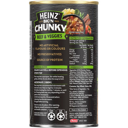 Heinz Big n Chunky Beef & Vegetable Soup Veggie Ready Meals 535g