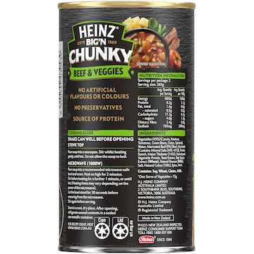 Heinz Big N Chunky Beef & Vegetable Soup Veggie Ready Meals 535g