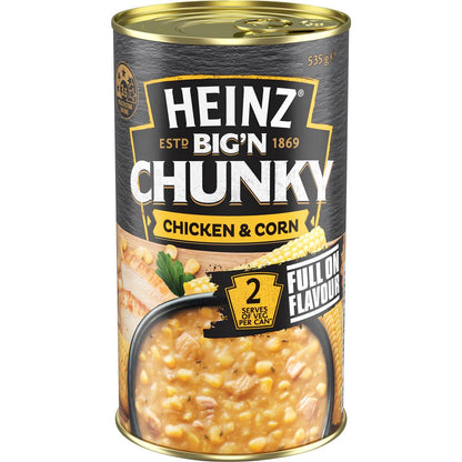Heinz Big n Chunky Chicken & Corn Soup Tinned Ready Meals 535g