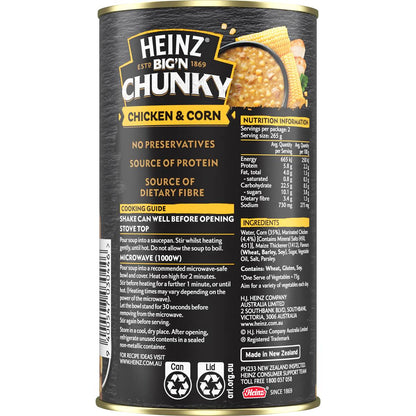 Heinz Big n Chunky Chicken & Corn Soup Tinned Ready Meals 535g