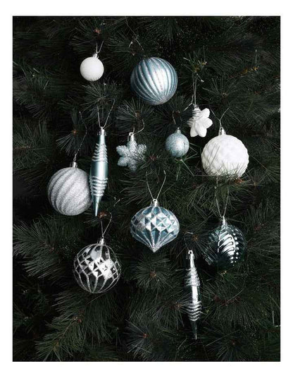Luxe Christmas 50pk Shatterproof Ornaments 6cm in Mint/Blue