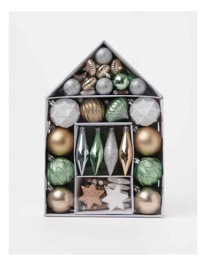 Eucalyptus Christmas 50pk Shatterproof Ornaments in Assorted Colours & Sizes