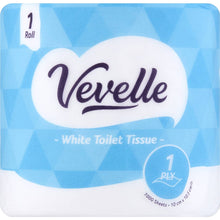 Vevelle White Toilet Tissue Paper 1 Ply 1000 Sheets Each