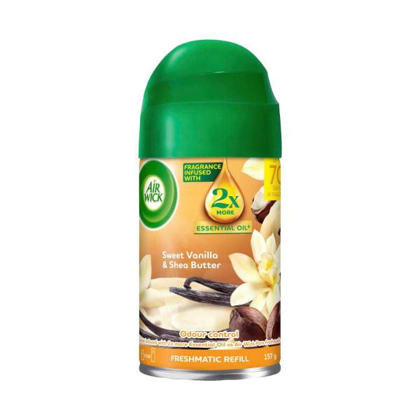 AIR WICK 2X ESSENTIAL OIL FRESHMATIC REFILL SWEET VANILLA & SHEA BUTTER 157GRAM