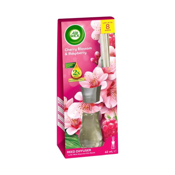 AIR WICK 2X ESSENTIAL OIL REED DIFFUSER CHERRY BLOSSOM RASPBERRY 42ML
