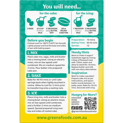 Green's Traditional Cake Mix Lemon 470g