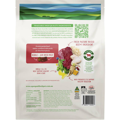 Open Paddock Beef Kibble & Air Dried Meat Dog Food 2.5kg
