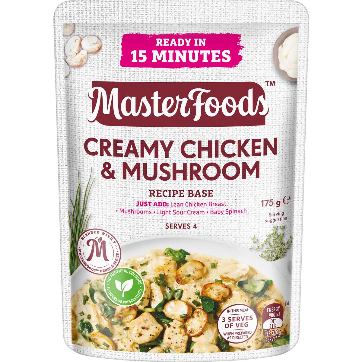 MasterFoods Creamy Chicken & Mushroom Recipe Base 175g