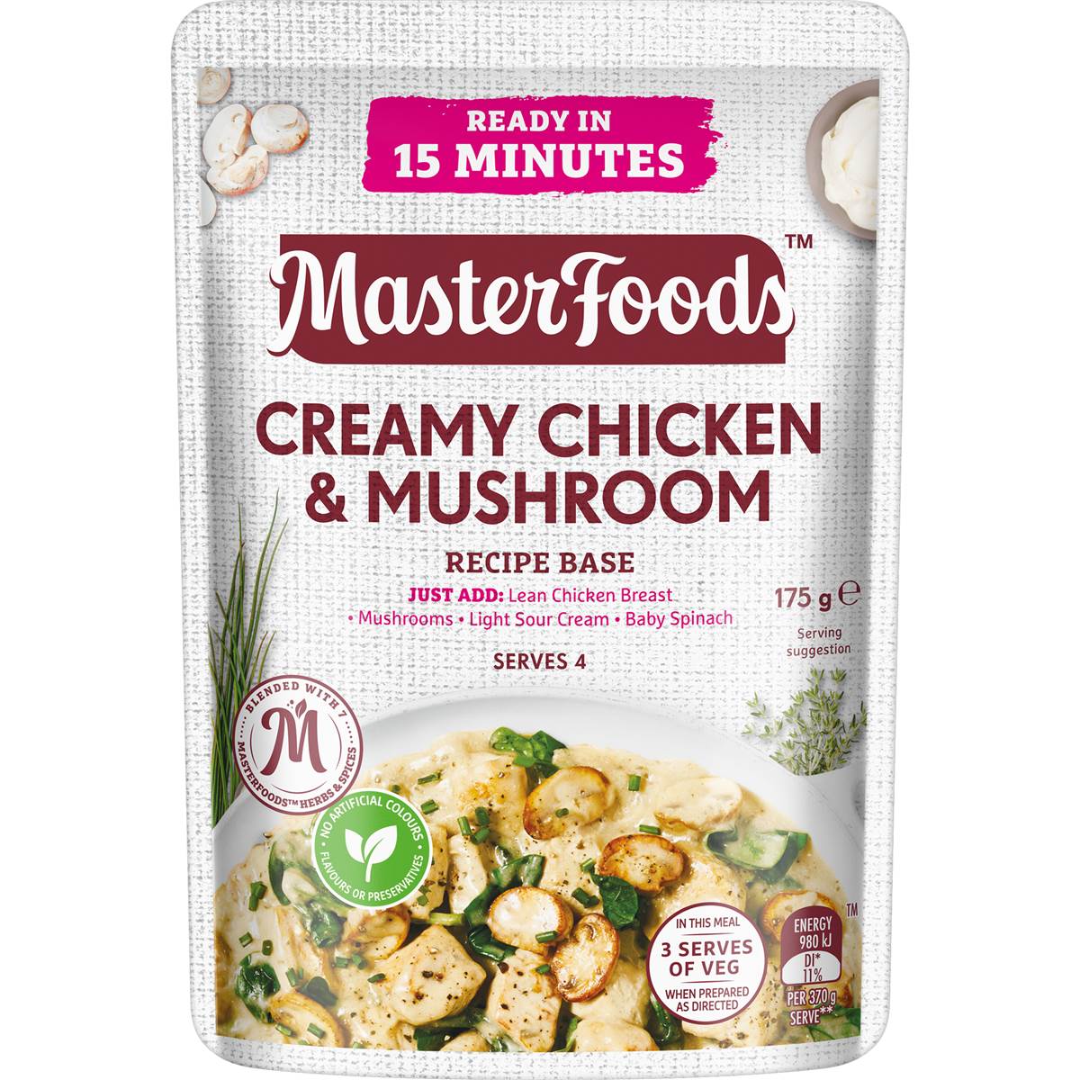 MasterFoods Creamy Chicken & Mushroom Recipe Base 175g