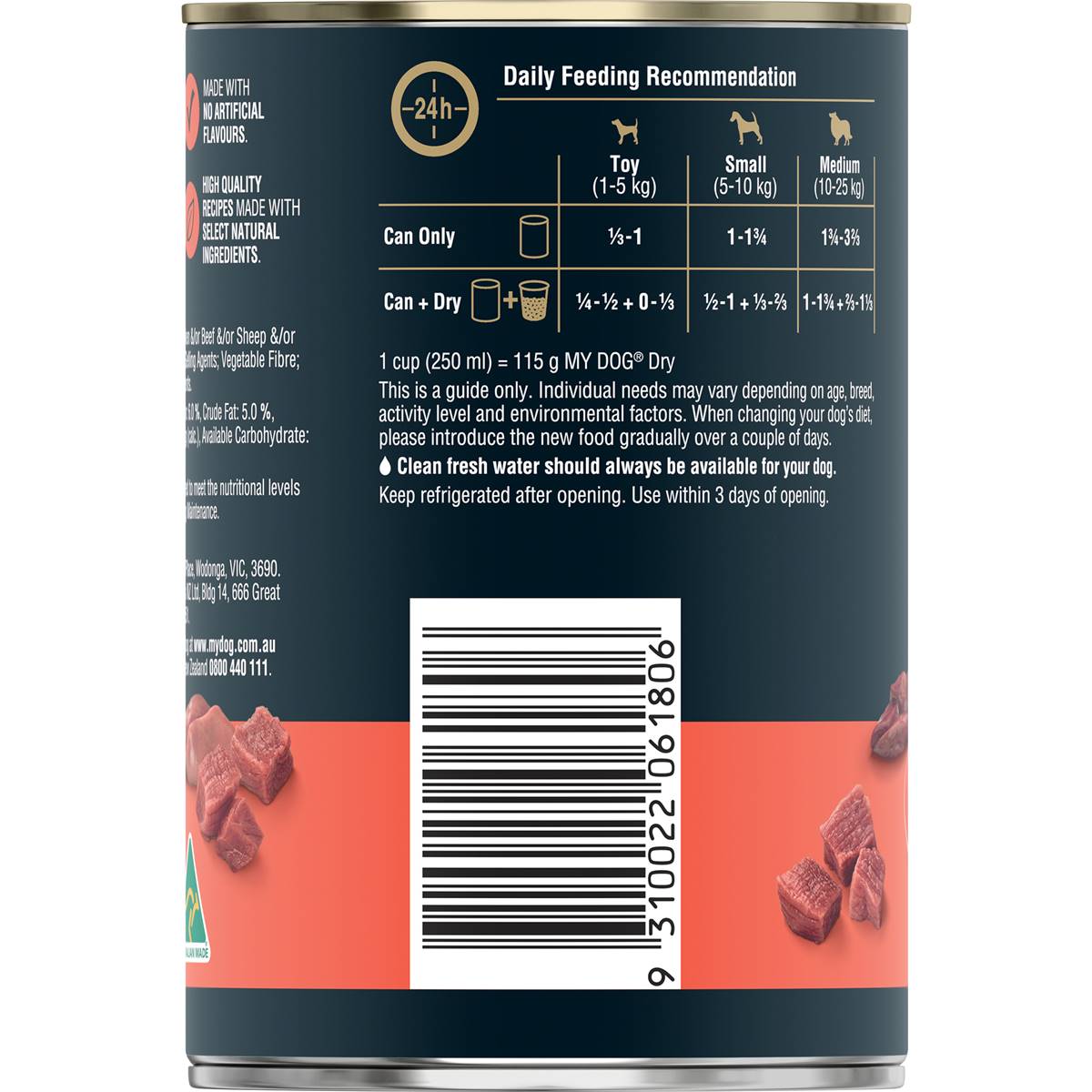My Dog Adult Wet Dog Food Classic Loaf with Gourmet Beef Can 400g