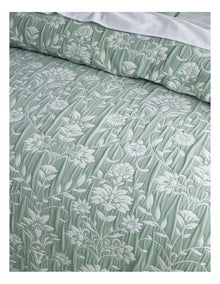 Solene Floral Matelasse Quilt Cover Set in Sage