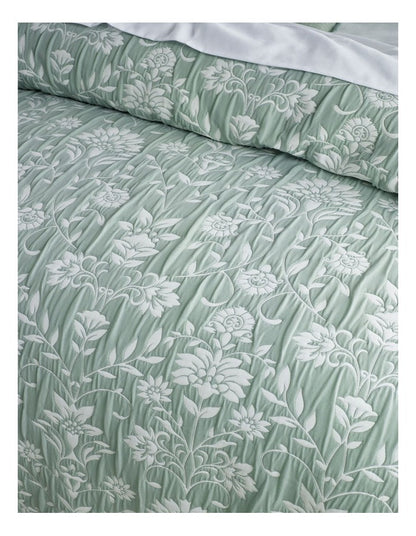Solene Floral Matelasse Quilt Cover Set in Sage