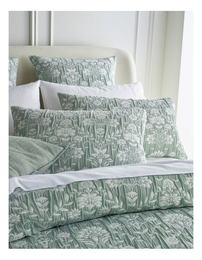 Solene Floral Matelasse Quilt Cover Set in Sage