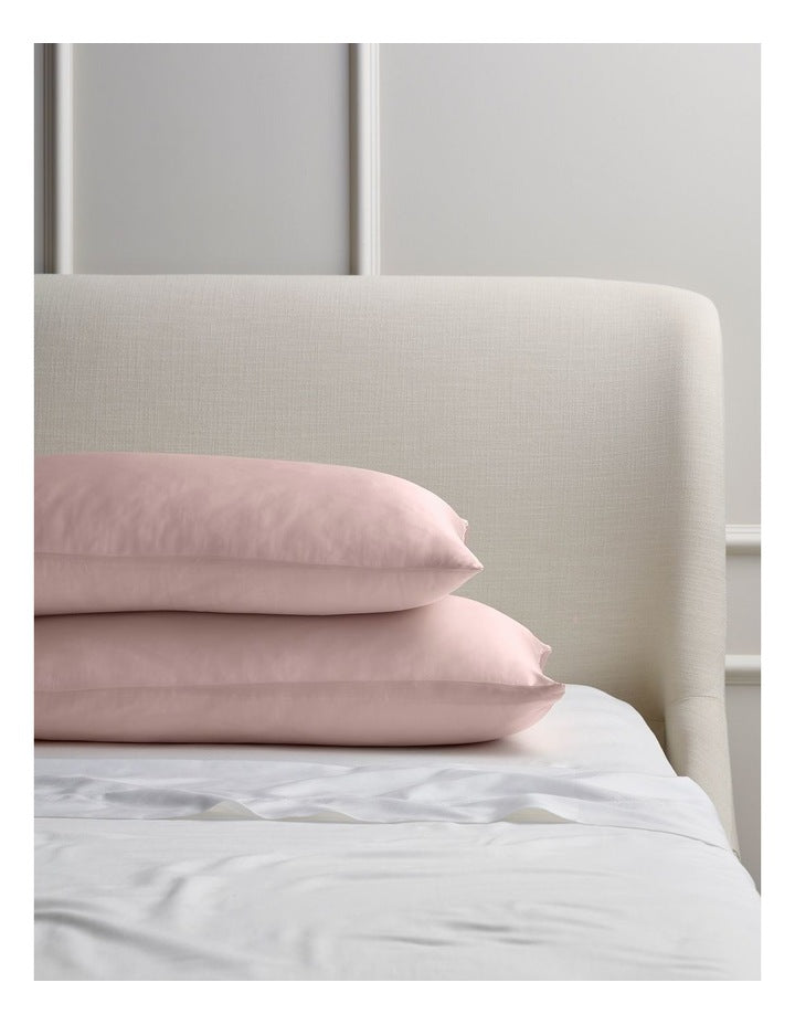Silk Front Pillowcase Pair in Blush