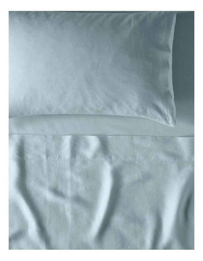 Sandy Cape Washed Belgian Linen Sheet Set in Sky Blue