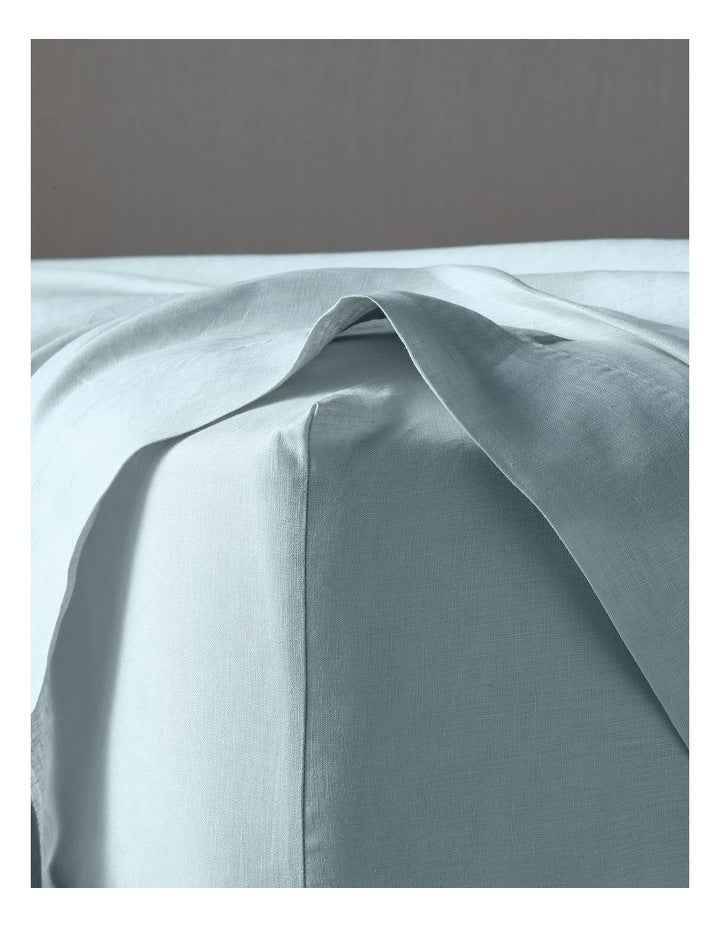 Sandy Cape Washed Belgian Linen Sheet Set in Sky Blue