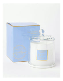 True Home Signature Candle with Cloche Cotton Flower & White Lotus