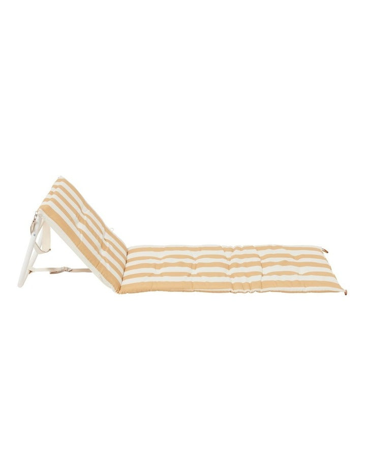 Reclining Beach Chair Mango Bay Golden in Mustard Stripe
