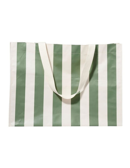 Carryall Beach Bag The Vacay in Olive Stripe