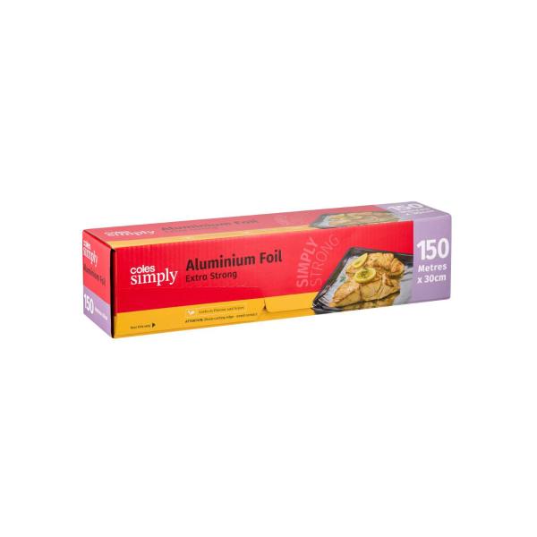 COLES SIMPLY ALUMINIUM FOIL EXTRA STRONG 150M