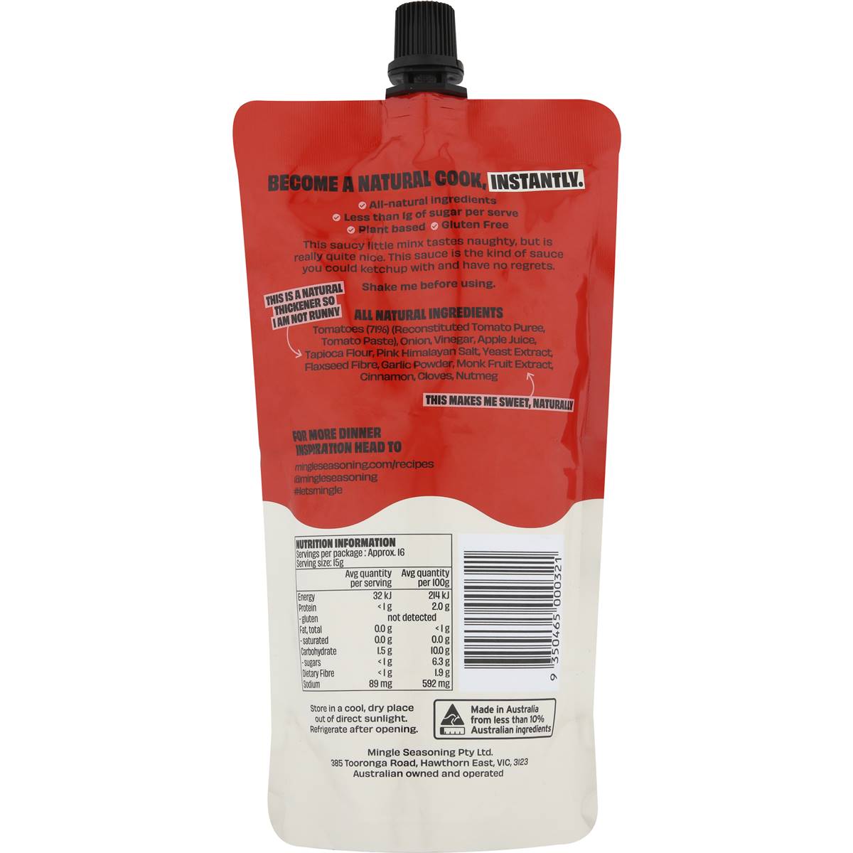 Mingle Better Tangy Tomato Sauce Pouch 250g