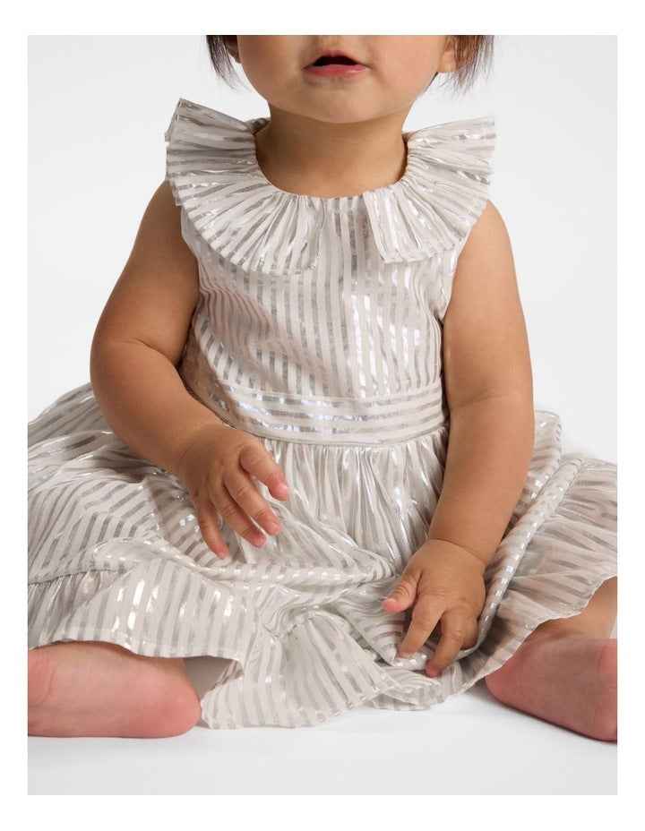Christmas Stripe Dress in White