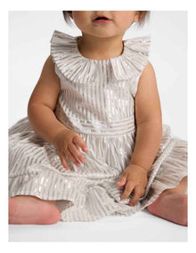 Christmas Stripe Dress in White