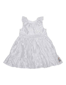 Christmas Stripe Dress in White