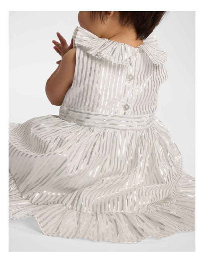 Christmas Stripe Dress in White