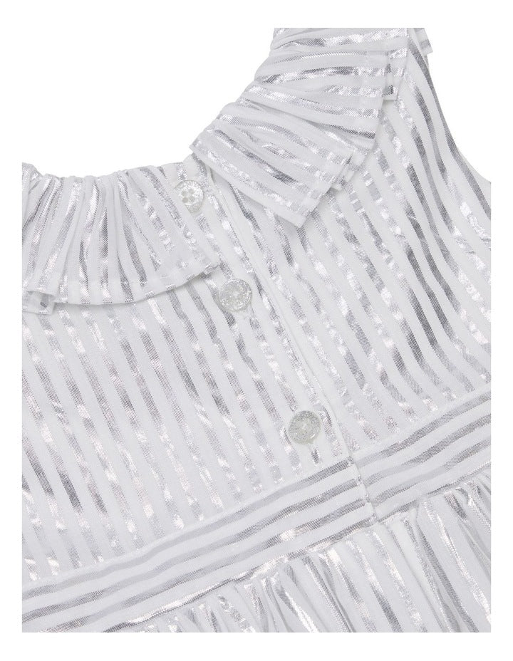 Christmas Stripe Dress in White