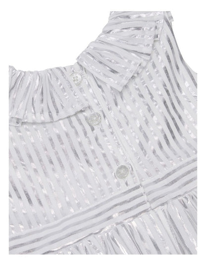 Christmas Stripe Dress in White