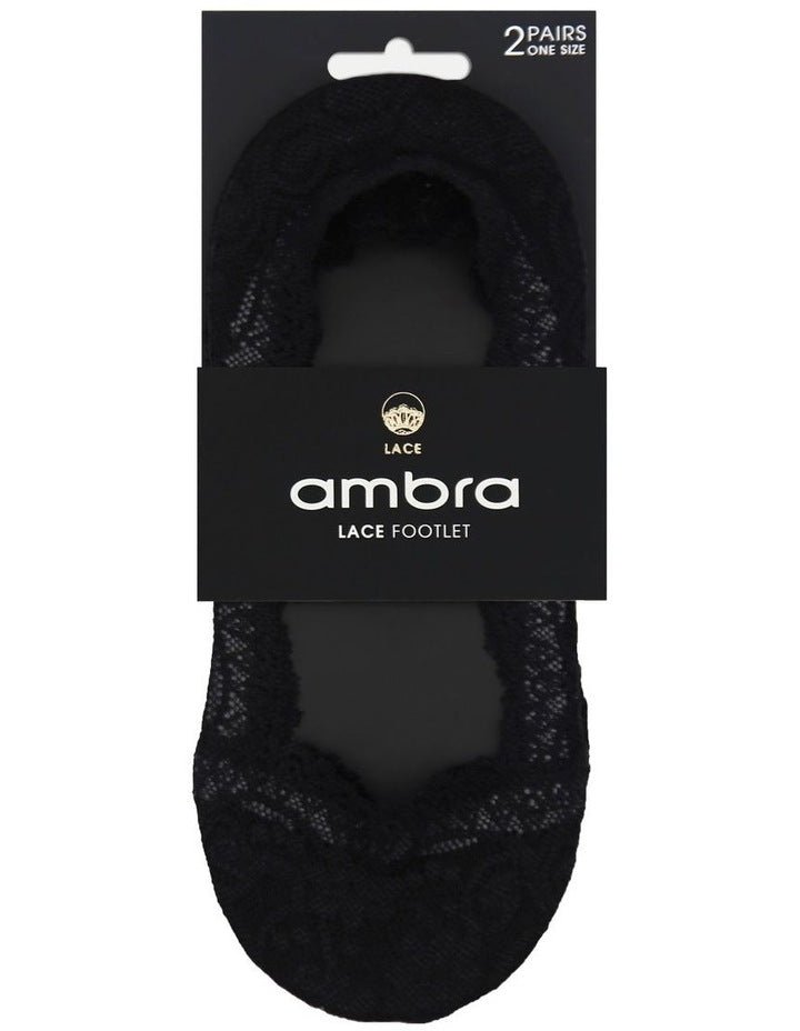 Lace Footlet in Black