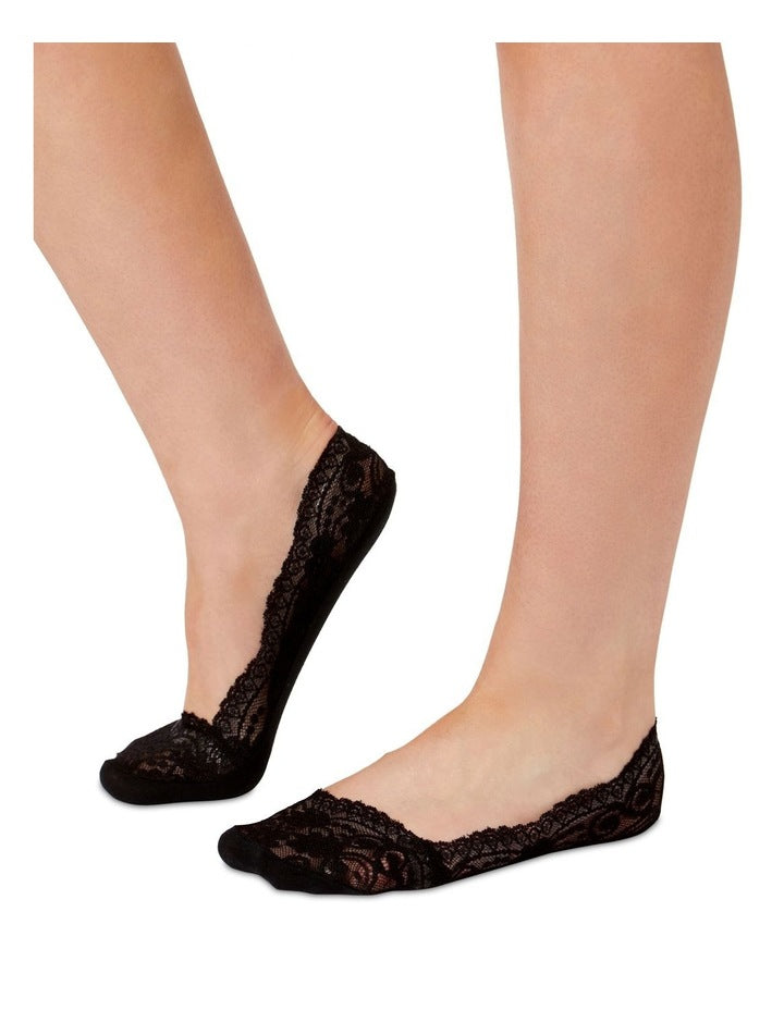 Lace Footlet in Black