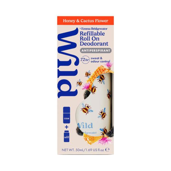 WILD DEODORANT 72HR ROLL ON BEE CASE WITH HONEY & CACTUS 50ML