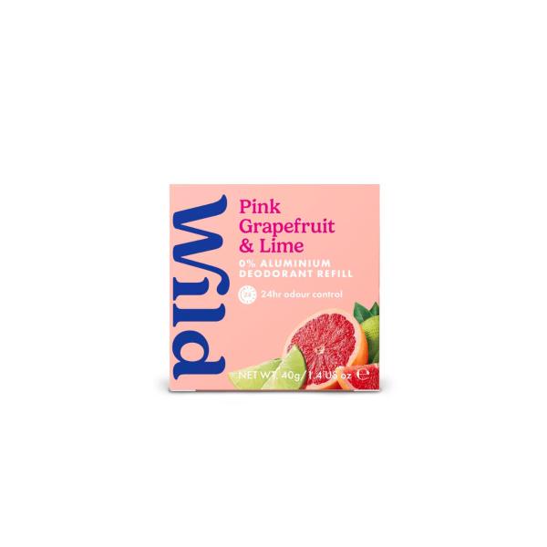 WILD DEODORANT STICK REFILL PINK GRAPEFRUIT & LIME 40G