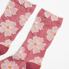 Australian Cotton Blend Embroidered Floral Crew Socks