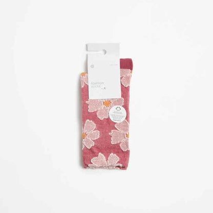 Australian Cotton Blend Embroidered Floral Crew Socks