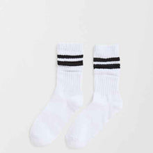 Australian Cotton Blend Slouch Sports Stripe Crew Socks