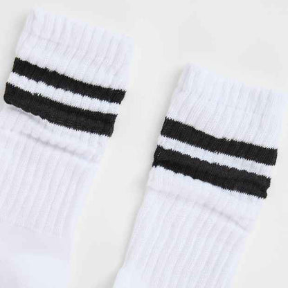 Australian Cotton Blend Slouch Sports Stripe Crew Socks