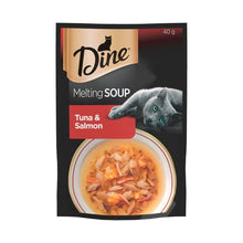 DINE MELTING SOUP ADULT WET CAT FOOD TUNA & SALMON 40G POUCH